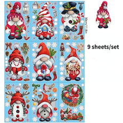 Christmas Window Clings Glass Stickers Santa Claus Wall Decals