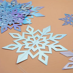 6pcs 3D Holographic Snowflakes Christmas Winter Wonderland Decor
