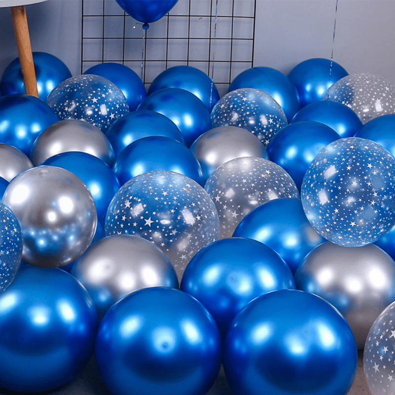 20pcs 12 inch Metal Transparent Five pointed Star Balloon Set