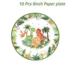 Dinosaur Disposable Tableware Jungle Safari Dinosaur Birthday Party Decoration