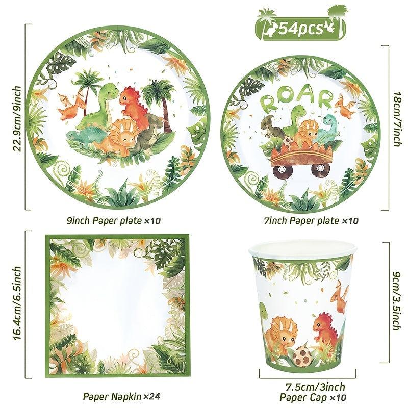 Dinosaur Disposable Tableware Jungle Safari Dinosaur Birthday Party Decoration