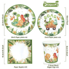 Dinosaur Disposable Tableware Jungle Safari Dinosaur Birthday Party Decoration