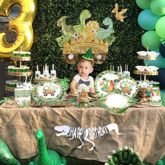 Dinosaur Disposable Tableware Jungle Safari Dinosaur Birthday Party Decoration