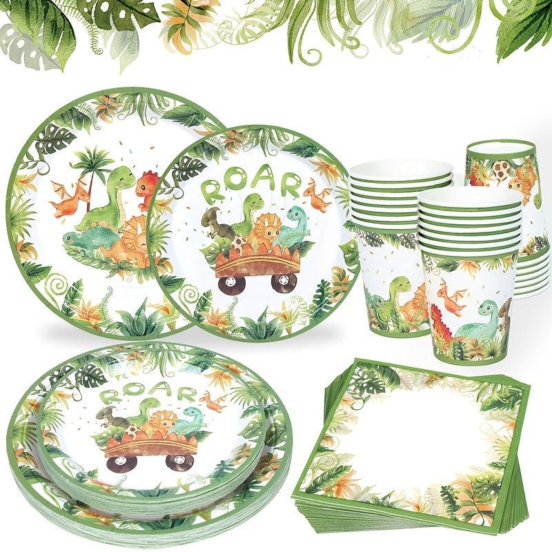 Dinosaur Disposable Tableware Jungle Safari Dinosaur Birthday Party Decoration