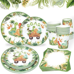 Dinosaur Disposable Tableware Jungle Safari Dinosaur Birthday Party Decoration