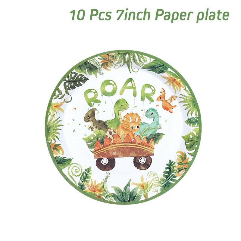 Dinosaur Disposable Tableware Jungle Safari Dinosaur Birthday Party Decoration