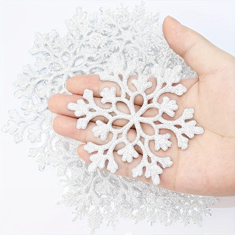 36pcs Sparkling Snowflake Decorations Christmas Party Snowflake Decorations