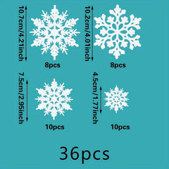 36pcs Sparkling Snowflake Decorations Christmas Party Snowflake Decorations