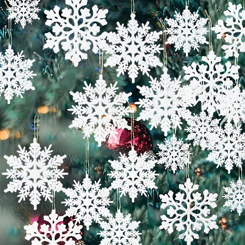 36pcs Sparkling Snowflake Decorations Christmas Party Snowflake Decorations