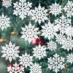 36pcs Sparkling Snowflake Decorations Christmas Party Snowflake Decorations