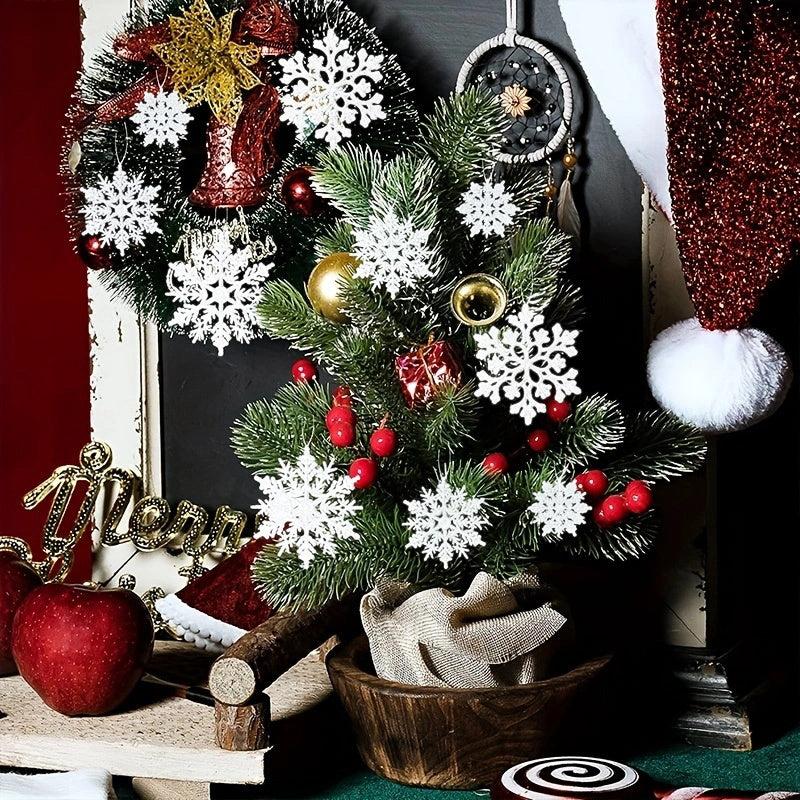 36pcs Sparkling Snowflake Decorations Christmas Party Snowflake Decorations