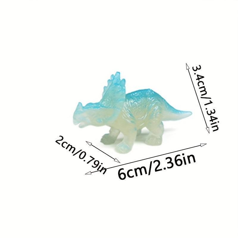 48pcs Glow in Dark Mini Dinosaur Figures Party Favors Cupcake Toppers
