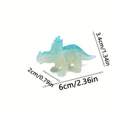 48pcs Glow in Dark Mini Dinosaur Figures Party Favors Cupcake Toppers