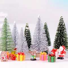 8pcs Pine Needle Christmas Tree Micro Bonsai Decorations