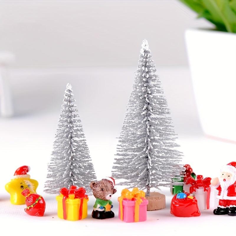 8pcs Pine Needle Christmas Tree Micro Bonsai Decorations