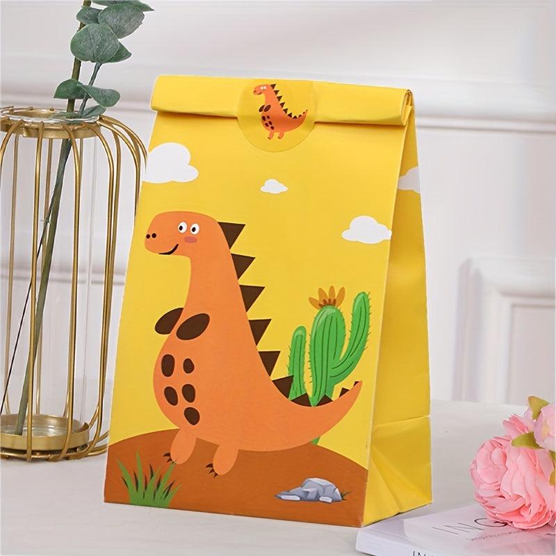 14pcs Cartoon Dinosaur Gift Bag Party Small Gift Wrapping Bag Party Decoration