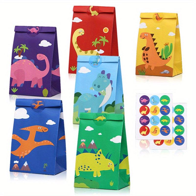 14pcs Cartoon Dinosaur Gift Bag Party Small Gift Wrapping Bag Party Decoration
