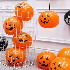 5pcs 15.74-inch Halloween Glow Pumpkin Balloons for Horror Party
