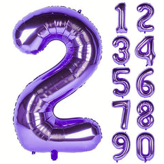 Purple Number Balloon Set for Birthday Party