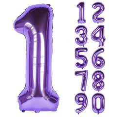Purple Number Balloon Set for Birthday Party