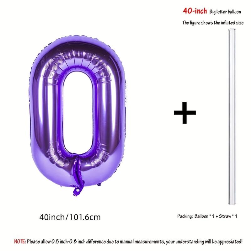 Purple Number Balloon Set for Birthday Party