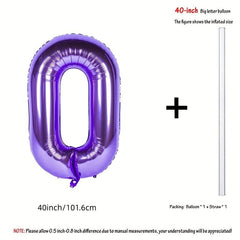 Purple Number Balloon Set for Birthday Party