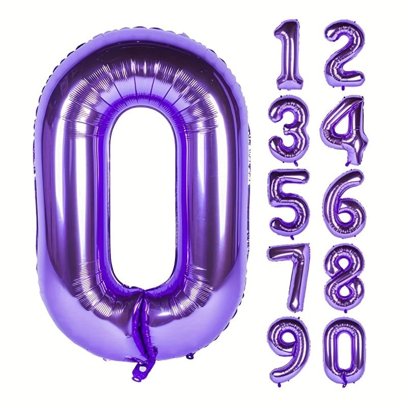 Purple Number Balloon Set for Birthday Party