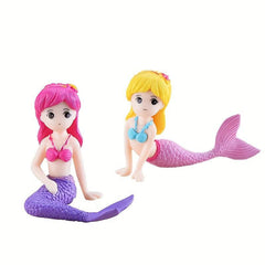 4pcs Mermaid Cake Topper Modern Mermaid Cake Top Decoration For Girls Birthday