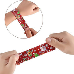 10pcs Christmas Slap Bracelets Party Decoration for Boys and Girls