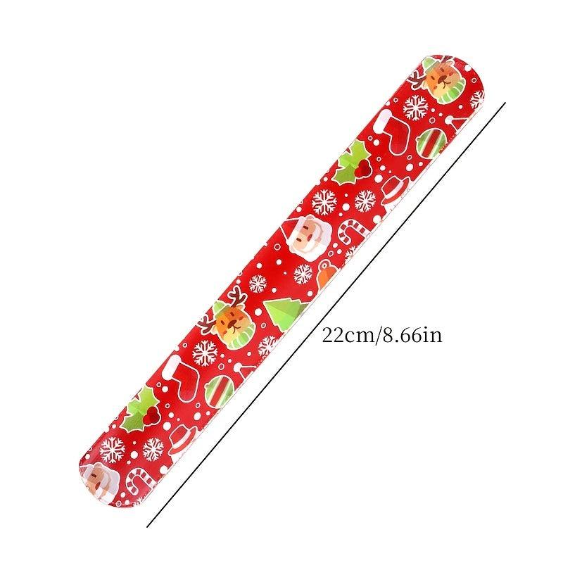10pcs Christmas Slap Bracelets Party Decoration for Boys and Girls