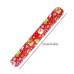 10pcs Christmas Slap Bracelets Party Decoration for Boys and Girls