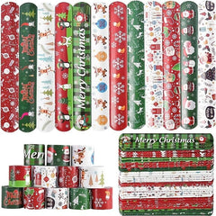 10pcs Christmas Slap Bracelets Party Decoration for Boys and Girls