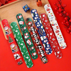 10pcs Christmas Slap Bracelets Party Decoration for Boys and Girls