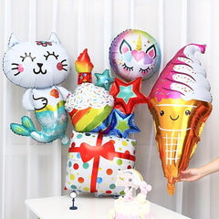 22 Cm 3D Birthday Aluminum Foil Balloon with Base