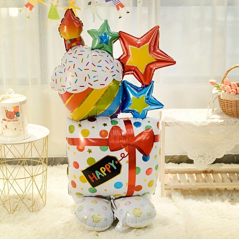 22 Cm 3D Birthday Aluminum Foil Balloon with Base