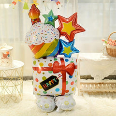 22 Cm 3D Birthday Aluminum Foil Balloon with Base
