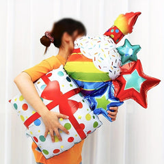 22 Cm 3D Birthday Aluminum Foil Balloon with Base