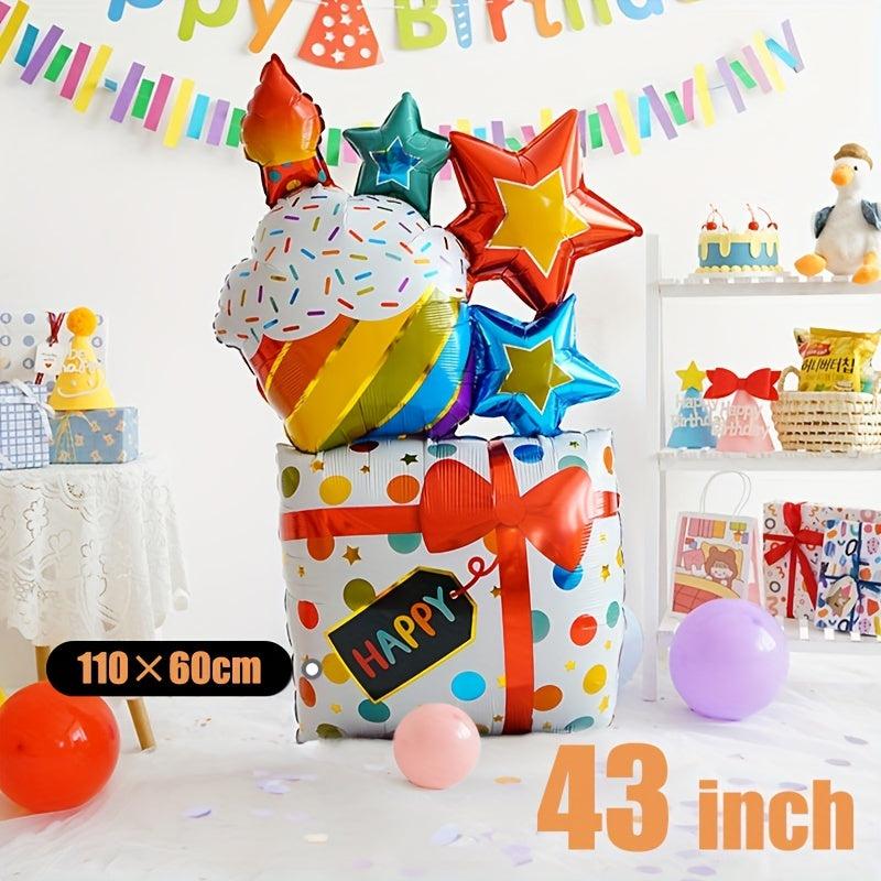 22 Cm 3D Birthday Aluminum Foil Balloon with Base