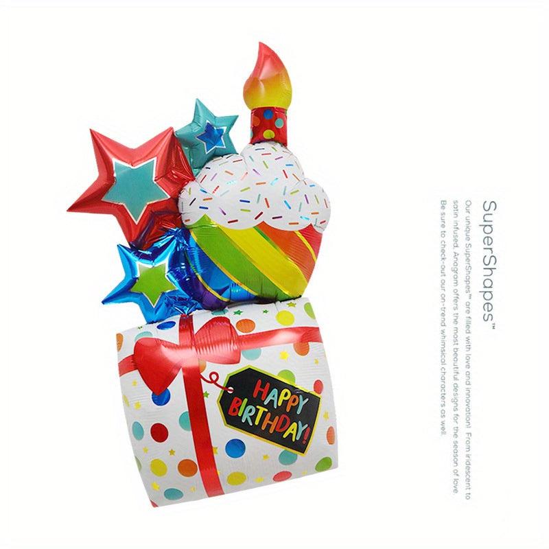 22 Cm 3D Birthday Aluminum Foil Balloon with Base