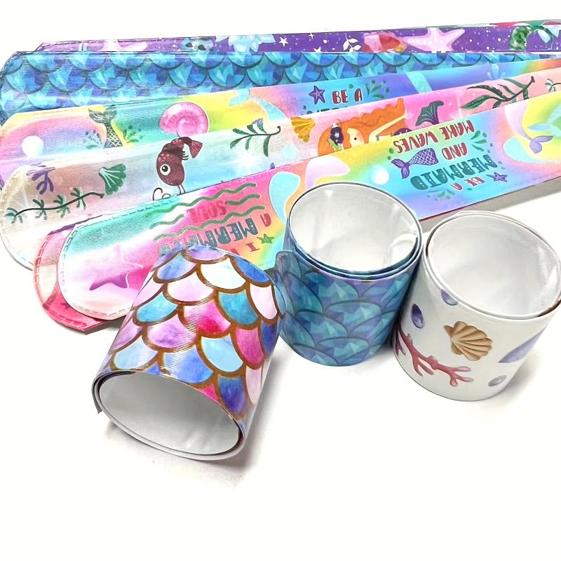 Mermaid Snap Bracelets Pack - Kids Party Favors - Bulk Toys - Wrist Bands