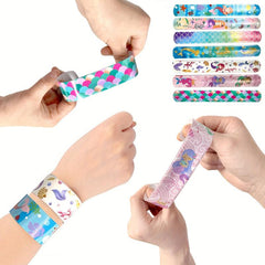 Mermaid Snap Bracelets Pack - Kids Party Favors - Bulk Toys - Wrist Bands