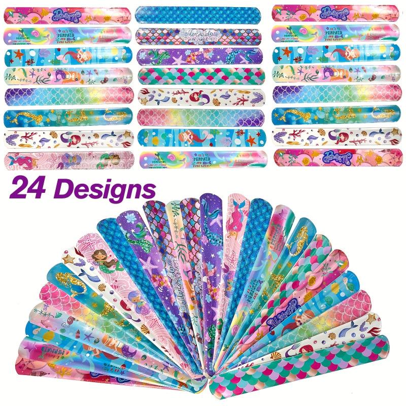 Mermaid Snap Bracelets Pack - Kids Party Favors - Bulk Toys - Wrist Bands