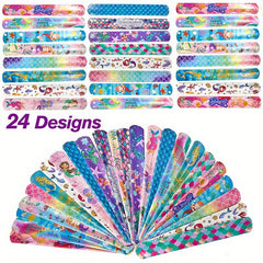 Mermaid Snap Bracelets Pack - Kids Party Favors - Bulk Toys - Wrist Bands
