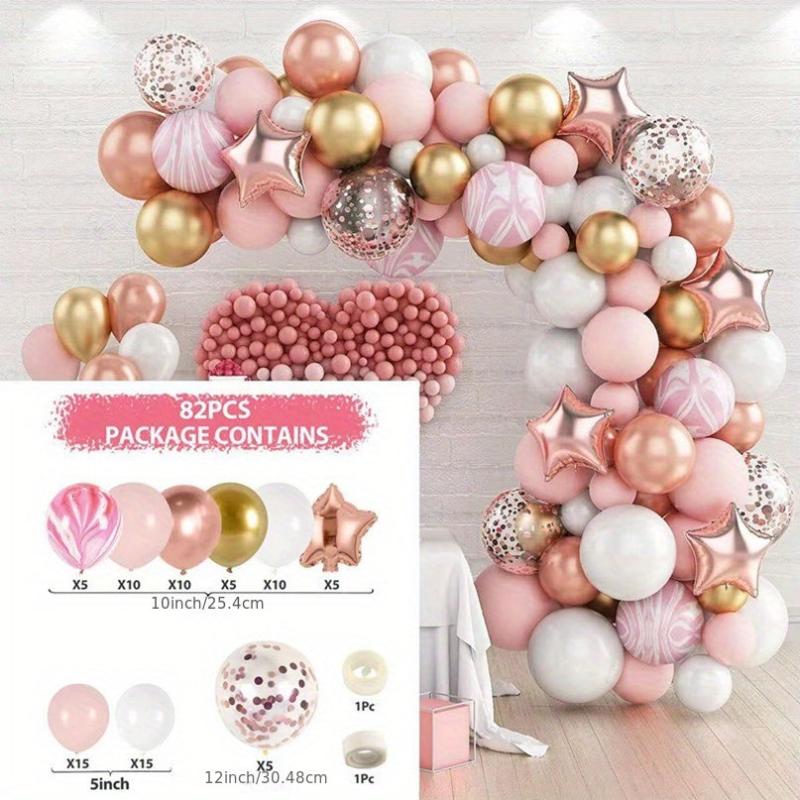 121 Piece Rose & Pink Balloon Chain Set for Parties & Weddings