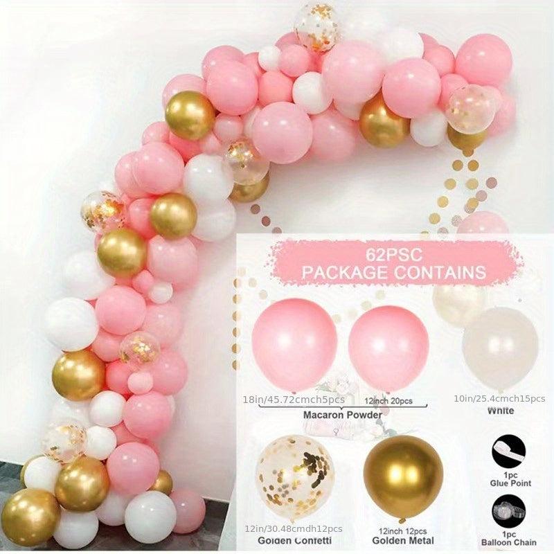 121 Piece Rose & Pink Balloon Chain Set for Parties & Weddings