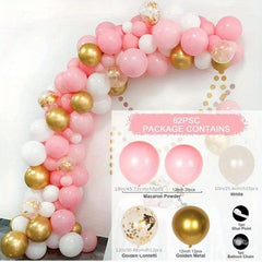 121 Piece Rose & Pink Balloon Chain Set for Parties & Weddings