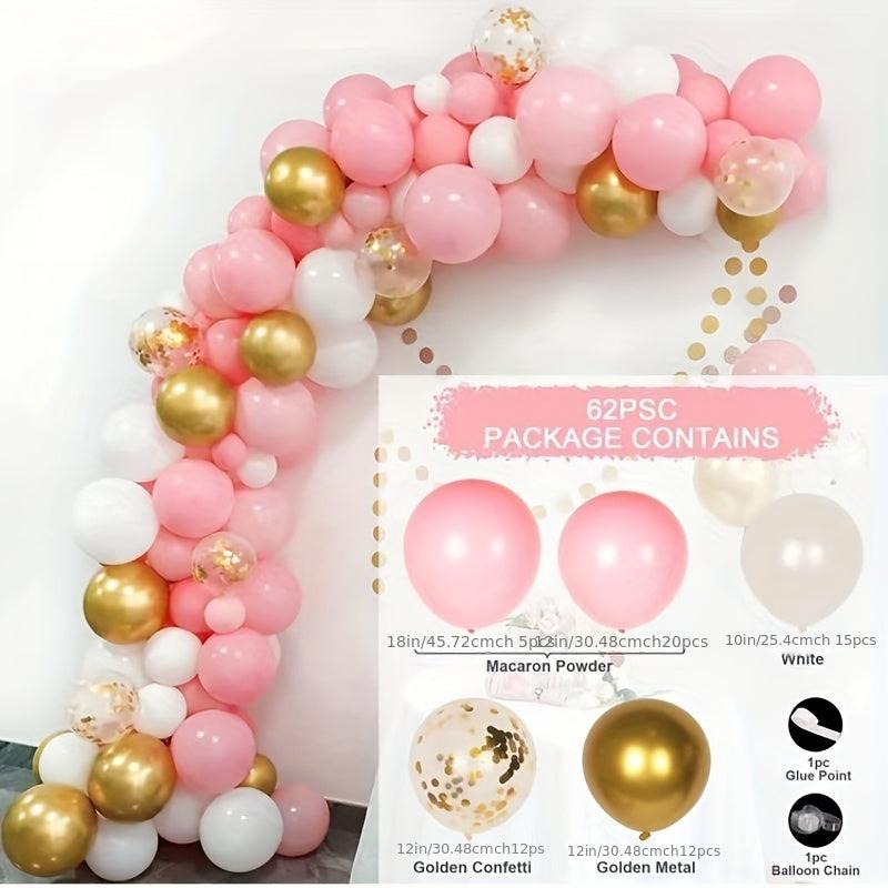 121 Piece Rose & Pink Balloon Chain Set for Parties & Weddings