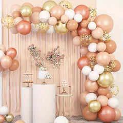 121 Piece Rose & Pink Balloon Chain Set for Parties & Weddings
