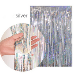 1M Laser Silvery Balloon Rain Curtain Party Decoration