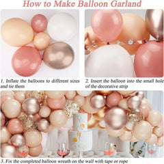 Vintage Pink Balloon Wreath Arch Set for Girls Baby Shower